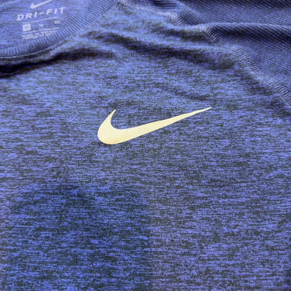 Nike Shirt Mens Extra Large Blue Running Dri Fit Active Long Sleeve Swim